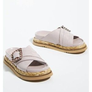 Anthropologie Sandals Bruno Premi Cross Strap Platform Buckle Lilac EU 39/US 8
